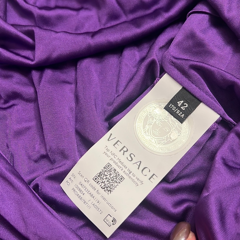 NWT Versace Jersey wet effect draped body w/ hood - Picture 6 of 9